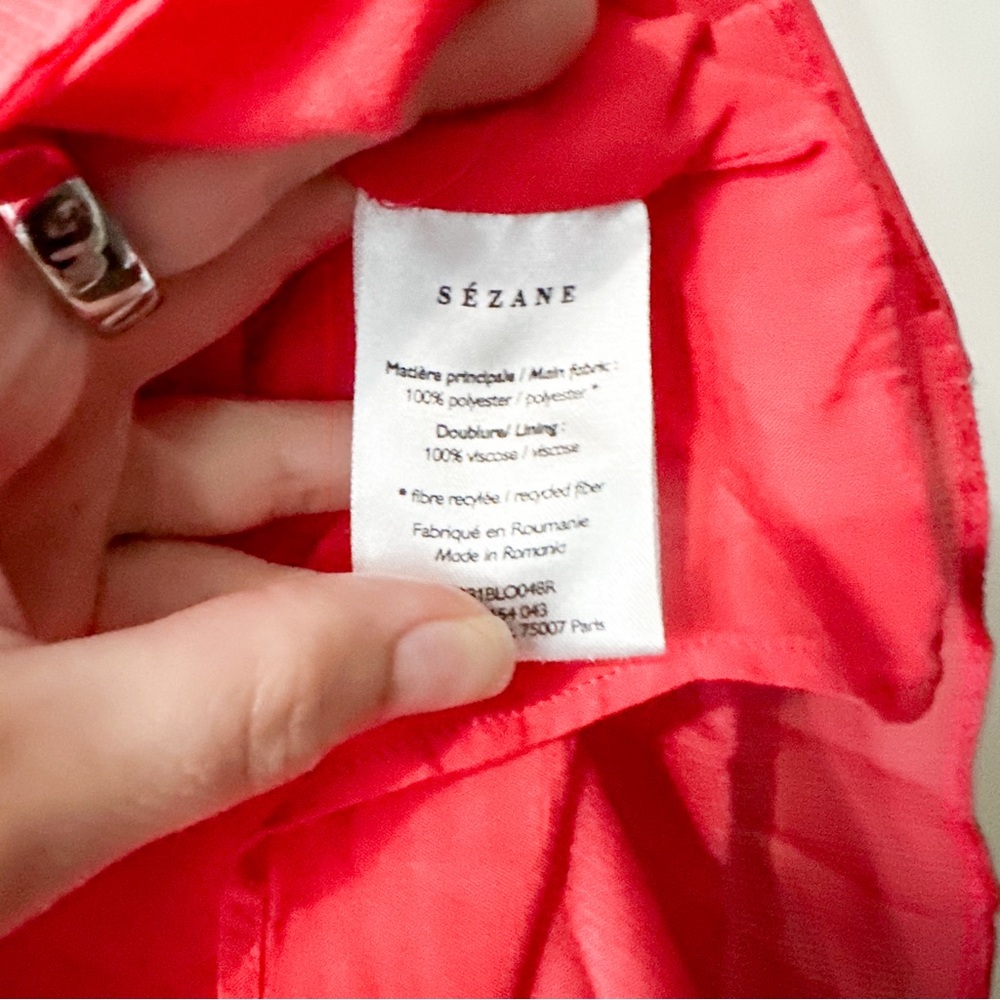 Sezane Romy Blouse Poppy Size 34 US 2 - Picture 5 of 7